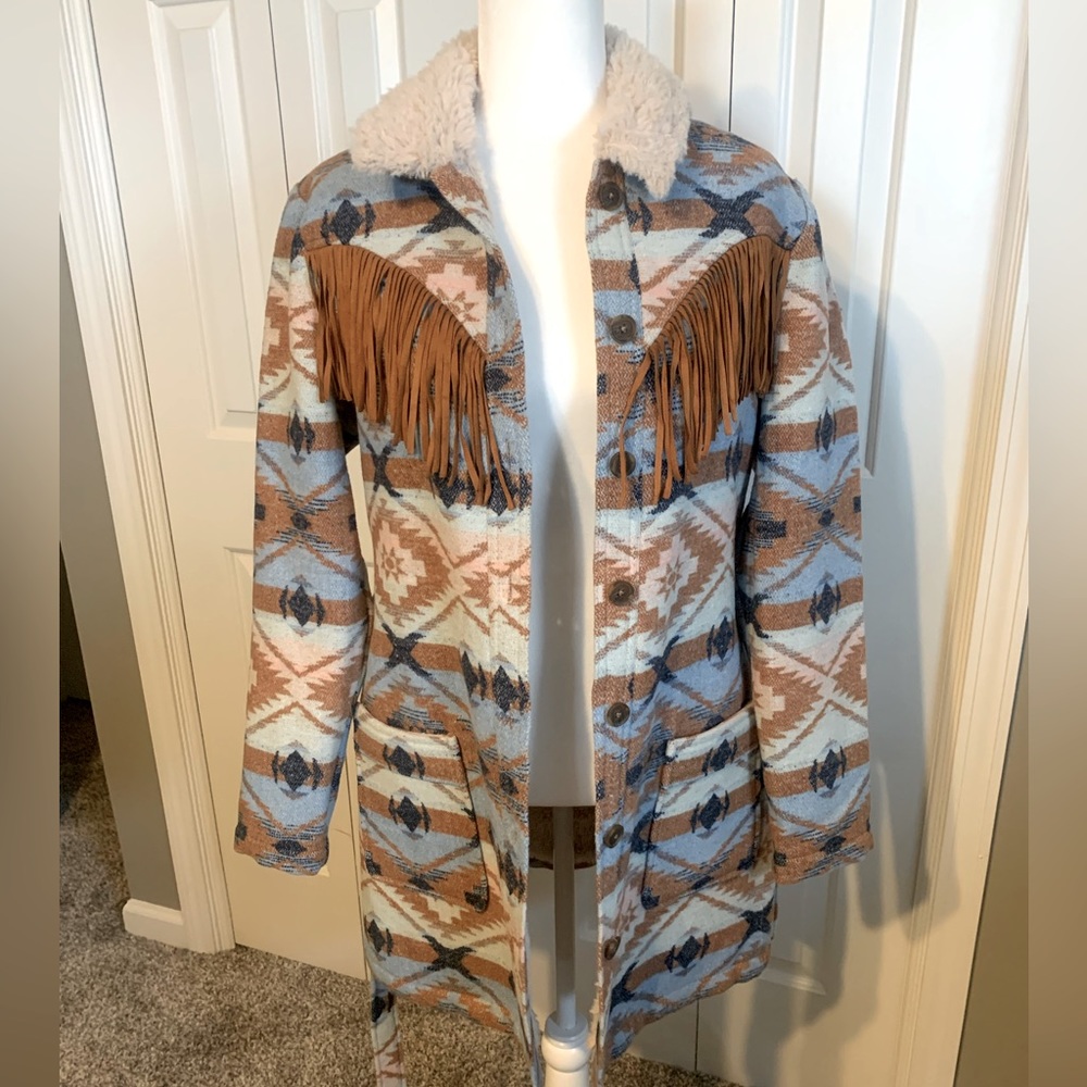 Idyllwind Shadow Ridge Blanket Tie-Front Jacket size M